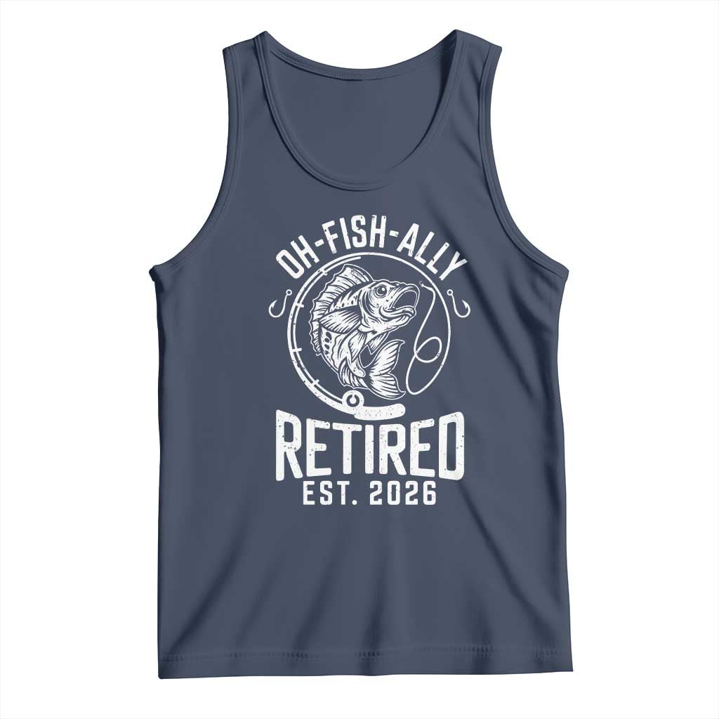 Officially Retired Est 2026 Fishing Tank Top Funny Fishing Retirement Gift