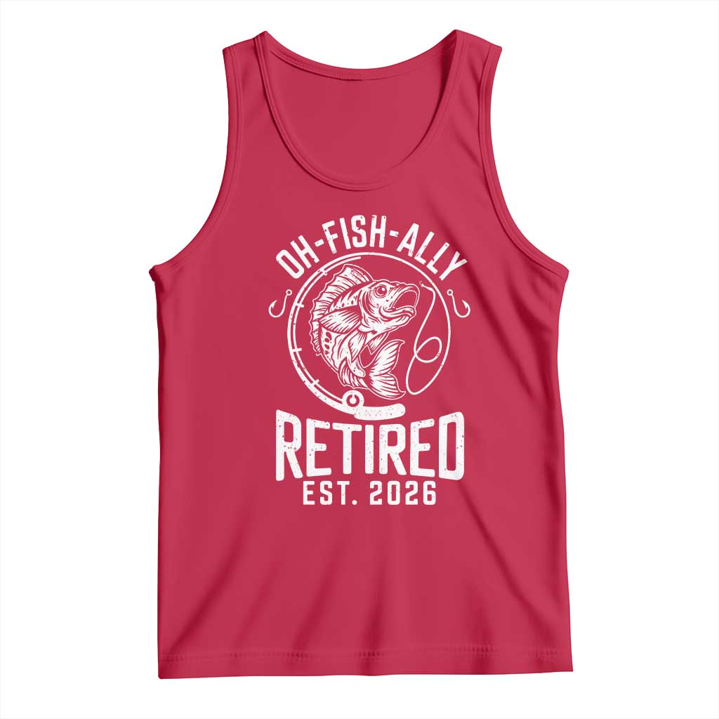 Officially Retired Est 2026 Fishing Tank Top Funny Fishing Retirement Gift