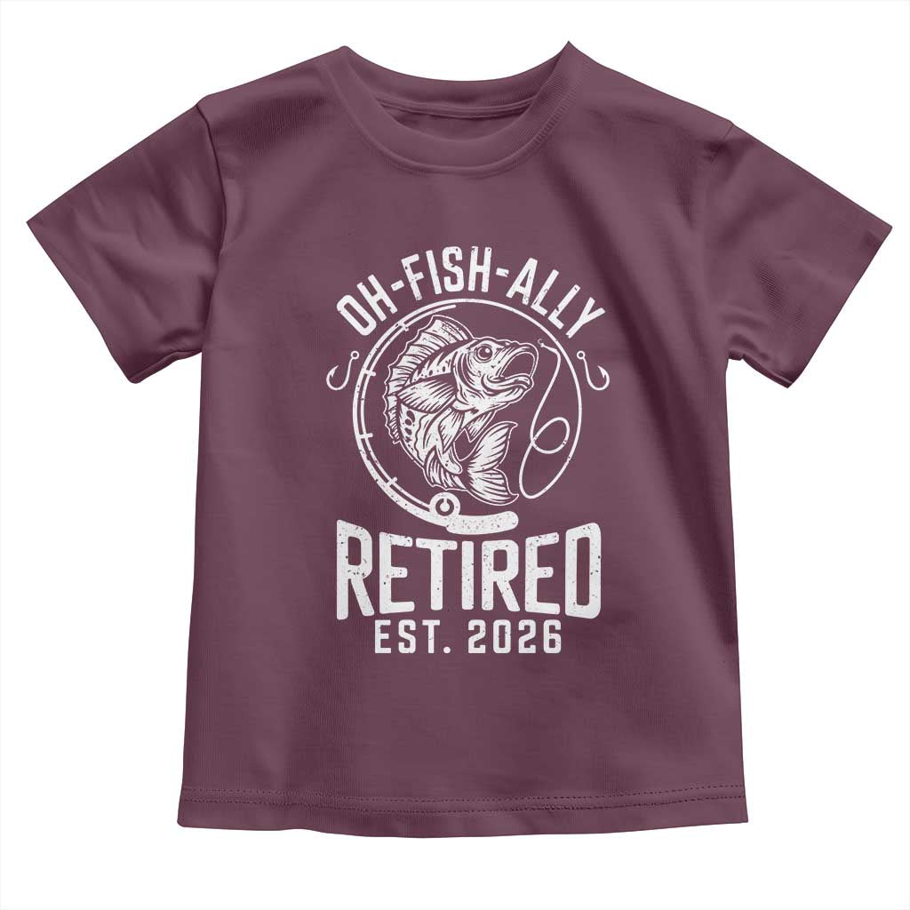Officially Retired Est 2026 Fishing Toddler T Shirt Funny Fishing Retirement Gift