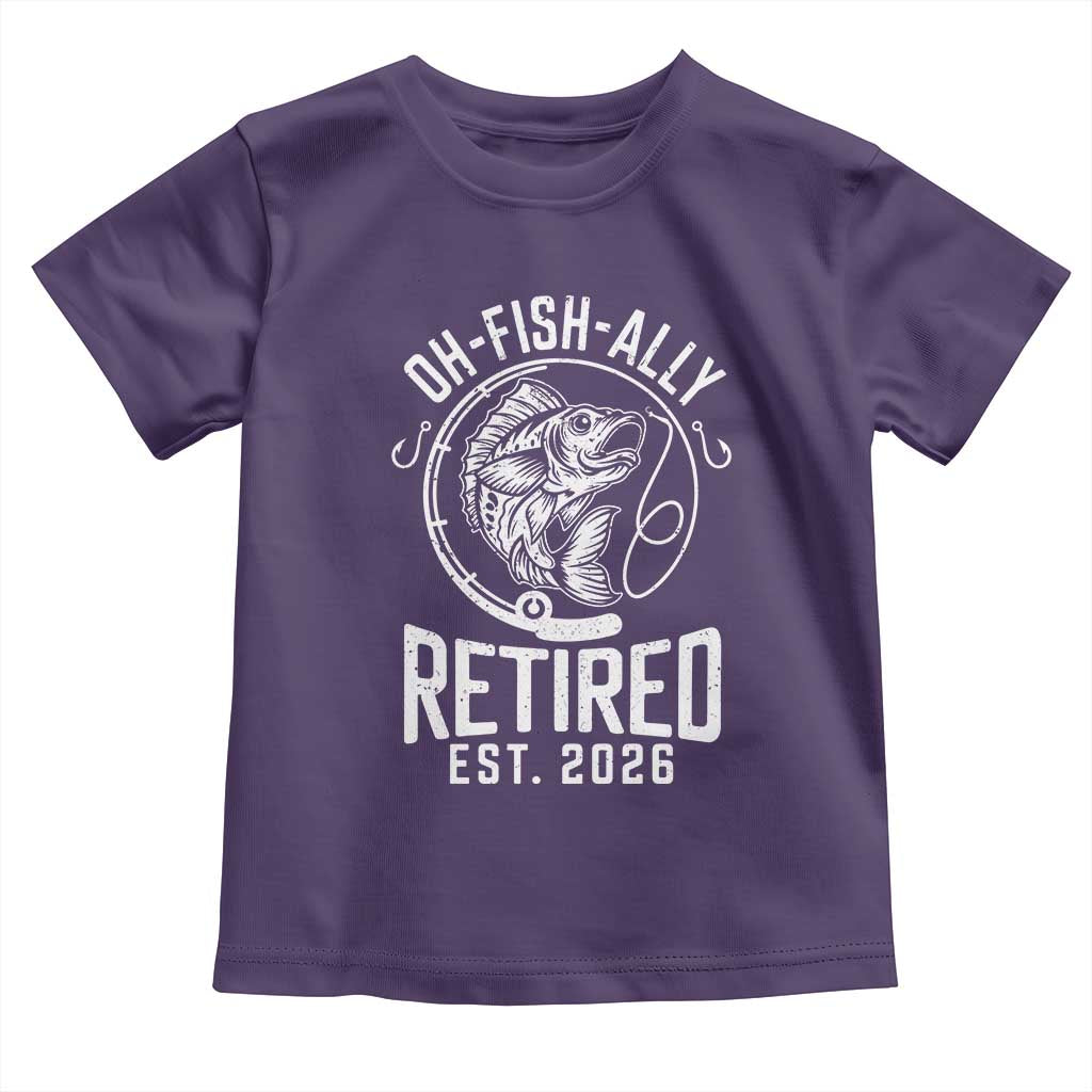 Officially Retired Est 2026 Fishing Toddler T Shirt Funny Fishing Retirement Gift