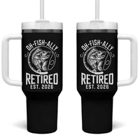 Officially Retired Est 2026 Fishing Tumbler With Handle Funny Fishing Retirement Gift