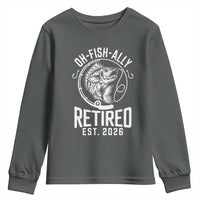 Officially Retired Est 2026 Fishing Youth Sweatshirt Funny Fishing Retirement Gift