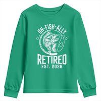 Officially Retired Est 2026 Fishing Youth Sweatshirt Funny Fishing Retirement Gift