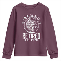 Officially Retired Est 2026 Fishing Youth Sweatshirt Funny Fishing Retirement Gift