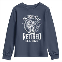 Officially Retired Est 2026 Fishing Youth Sweatshirt Funny Fishing Retirement Gift