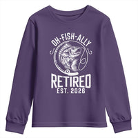 Officially Retired Est 2026 Fishing Youth Sweatshirt Funny Fishing Retirement Gift