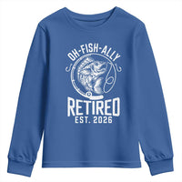 Officially Retired Est 2026 Fishing Youth Sweatshirt Funny Fishing Retirement Gift