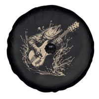 Vintage Trout Playing Guitar Spare Tire Cover Funny Fishing Musician Gift