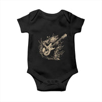 Vintage Trout Playing Guitar Baby Onesie Funny Fishing Musician Gift