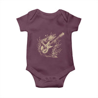 Vintage Trout Playing Guitar Baby Onesie Funny Fishing Musician Gift