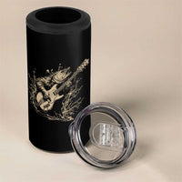 Vintage Trout Playing Guitar 4 in 1 Can Cooler Tumbler Funny Fishing Musician Gift