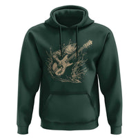 Vintage Trout Playing Guitar Hoodie Funny Fishing Musician Gift