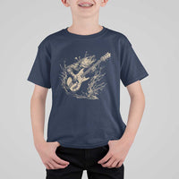 Vintage Trout Playing Guitar T Shirt For Kid Funny Fishing Musician Gift