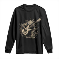 Vintage Trout Playing Guitar Long Sleeve Shirt Funny Fishing Musician Gift