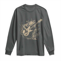Vintage Trout Playing Guitar Long Sleeve Shirt Funny Fishing Musician Gift