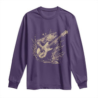 Vintage Trout Playing Guitar Long Sleeve Shirt Funny Fishing Musician Gift