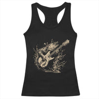 Vintage Trout Playing Guitar Racerback Tank Top Funny Fishing Musician Gift