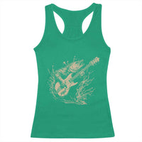 Vintage Trout Playing Guitar Racerback Tank Top Funny Fishing Musician Gift