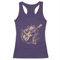 Vintage Trout Playing Guitar Racerback Tank Top Funny Fishing Musician Gift