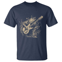 Vintage Trout Playing Guitar T Shirt Funny Fishing Musician Gift