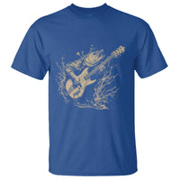 Vintage Trout Playing Guitar T Shirt Funny Fishing Musician Gift