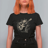 Vintage Trout Playing Guitar T Shirt For Women Funny Fishing Musician Gift