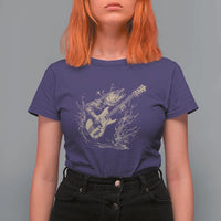 Vintage Trout Playing Guitar T Shirt For Women Funny Fishing Musician Gift
