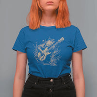 Vintage Trout Playing Guitar T Shirt For Women Funny Fishing Musician Gift