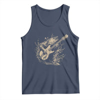 Vintage Trout Playing Guitar Tank Top Funny Fishing Musician Gift