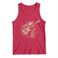 Vintage Trout Playing Guitar Tank Top Funny Fishing Musician Gift