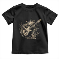 Vintage Trout Playing Guitar Toddler T Shirt Funny Fishing Musician Gift