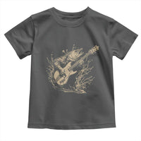 Vintage Trout Playing Guitar Toddler T Shirt Funny Fishing Musician Gift
