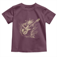 Vintage Trout Playing Guitar Toddler T Shirt Funny Fishing Musician Gift