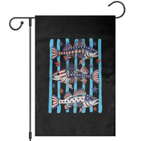 Patriotic Striped Bass Fishing Skeleton Garden Flag USA Flag Angler Gift