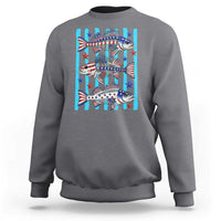Patriotic Striped Bass Fishing Skeleton Sweatshirt USA Flag Angler Gift