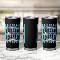 Patriotic Striped Bass Fishing Skeleton Tumbler Cup USA Flag Angler Gift