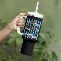 Patriotic Striped Bass Fishing Skeleton Tumbler With Handle USA Flag Angler Gift