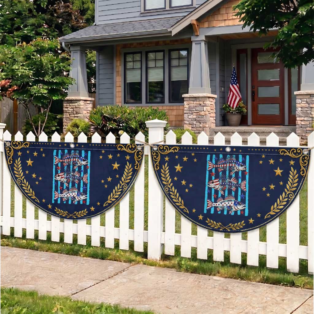 Striped Bass Fishing Skeleton Patriotic Fan Flag USA Flag Angler Gift