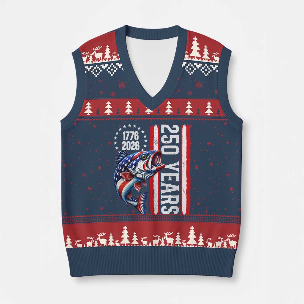 Vintage USA 250th Anniversary Crawfish Patriotic Gift V-Neck Knit Sweater Vest