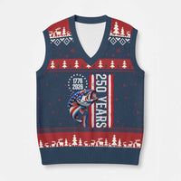 Vintage USA 250th Anniversary Crawfish Patriotic Gift V-Neck Knit Sweater Vest