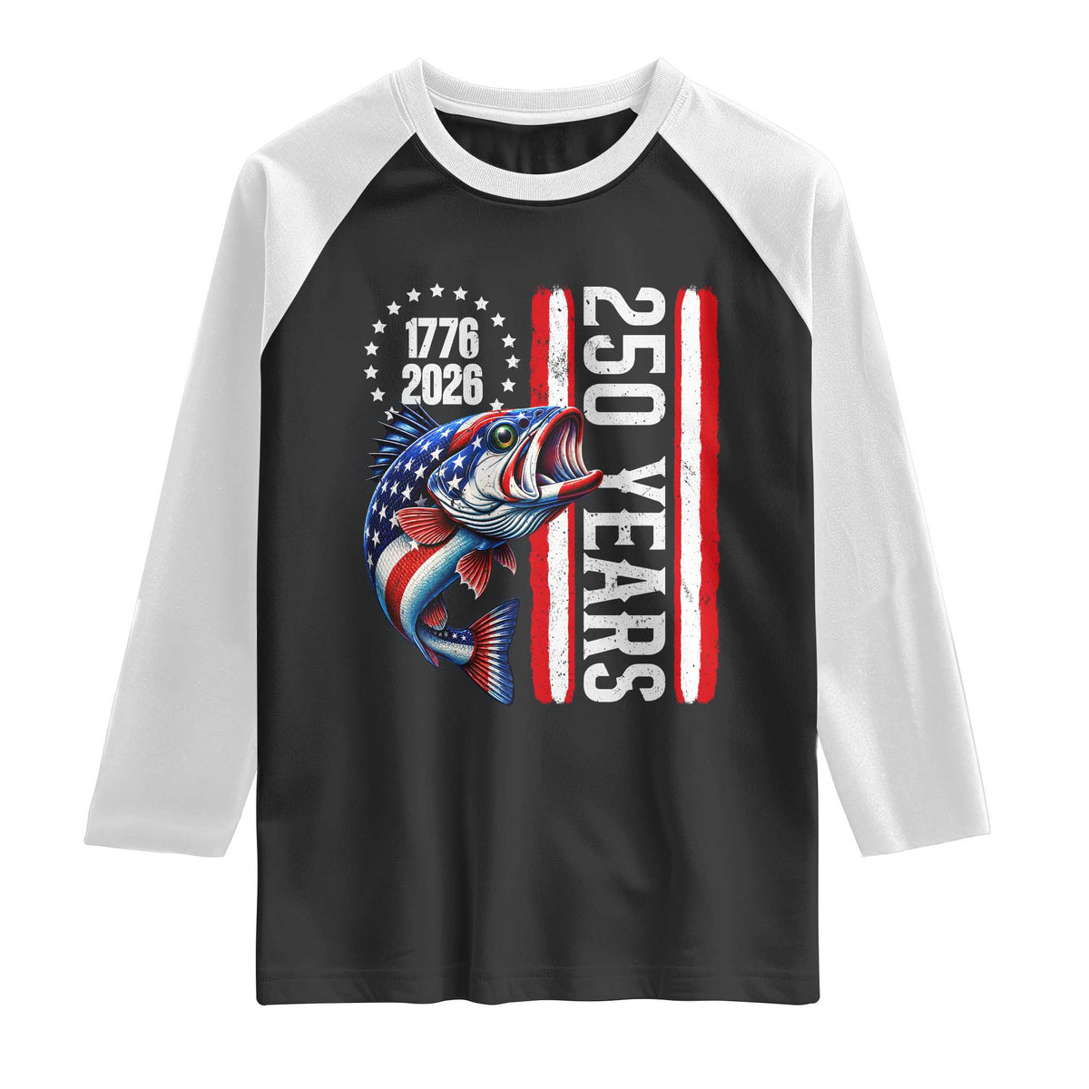Vintage USA 250th Anniversary Crawfish Patriotic Gift Raglan Shirt