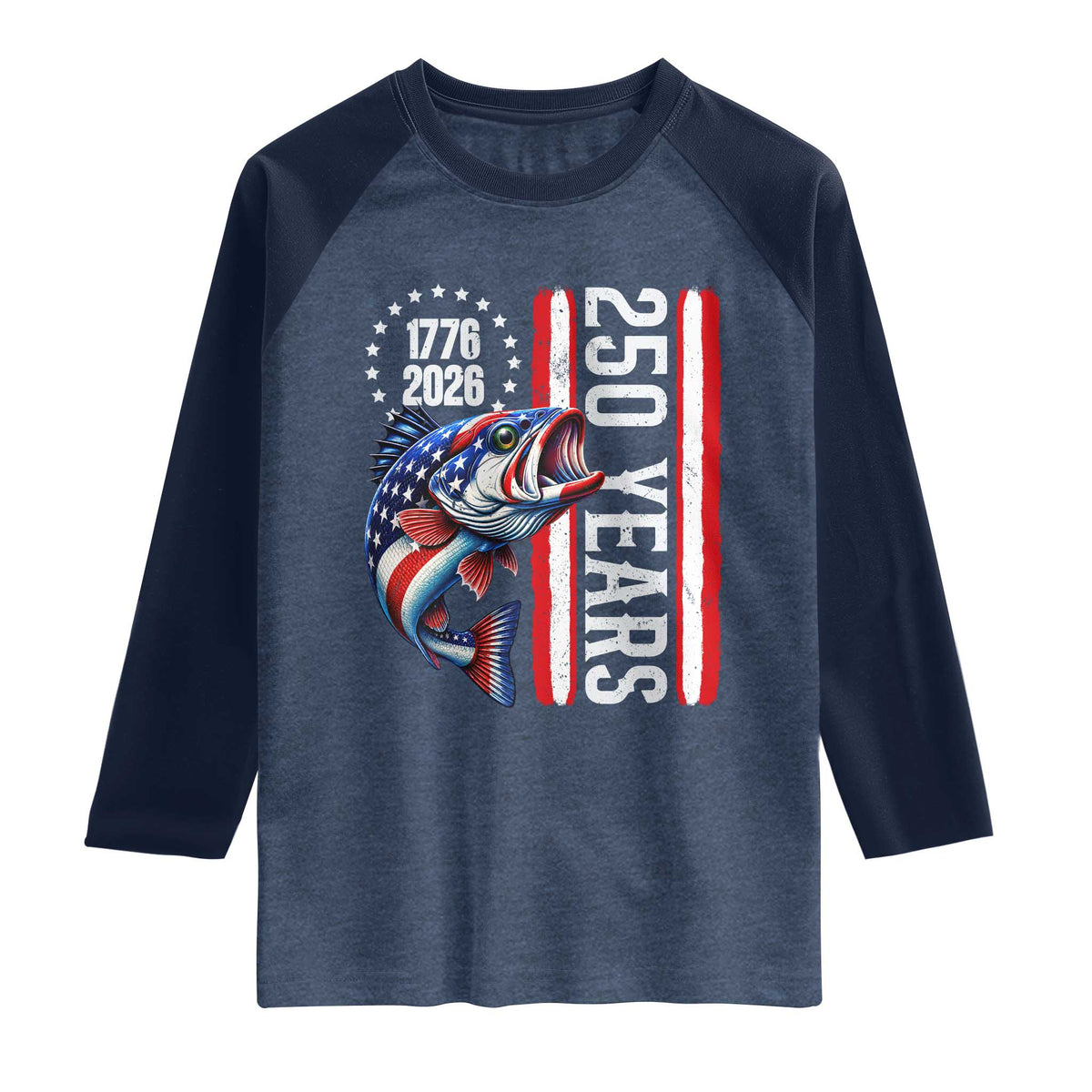 Vintage USA 250th Anniversary Crawfish Patriotic Gift Raglan Shirt