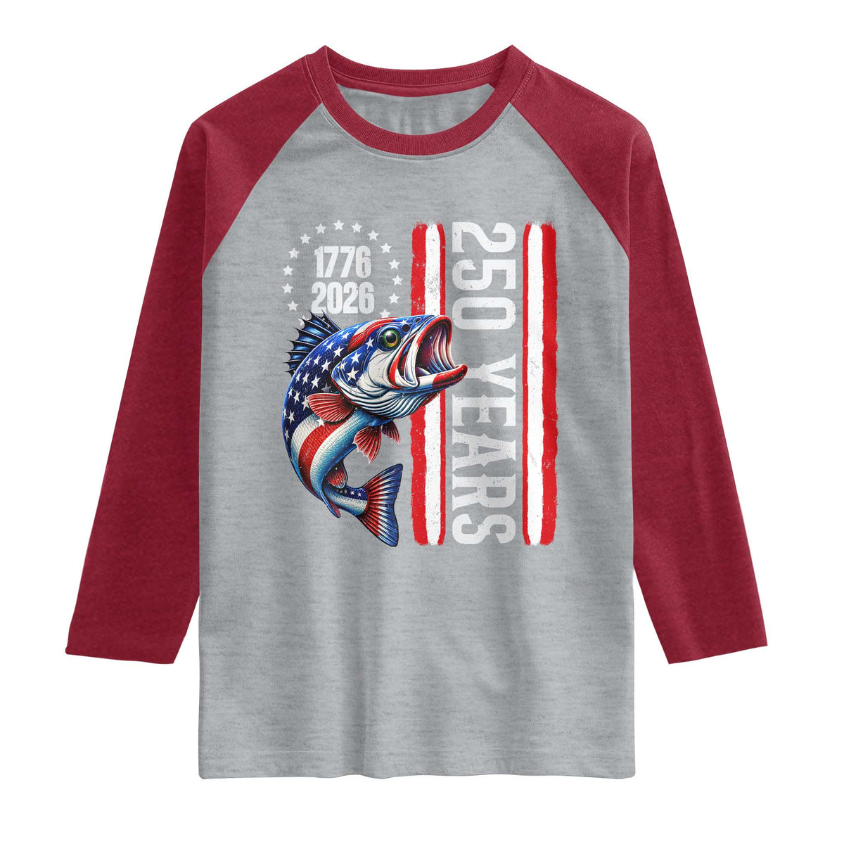 Vintage USA 250th Anniversary Crawfish Patriotic Gift Raglan Shirt