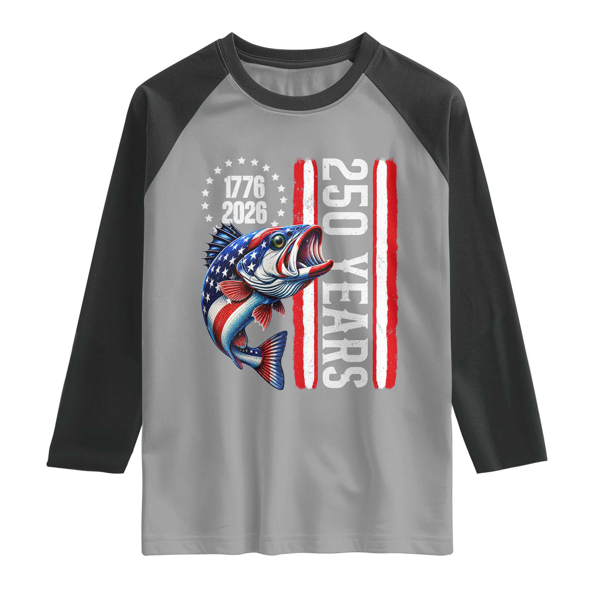 Vintage USA 250th Anniversary Crawfish Patriotic Gift Raglan Shirt