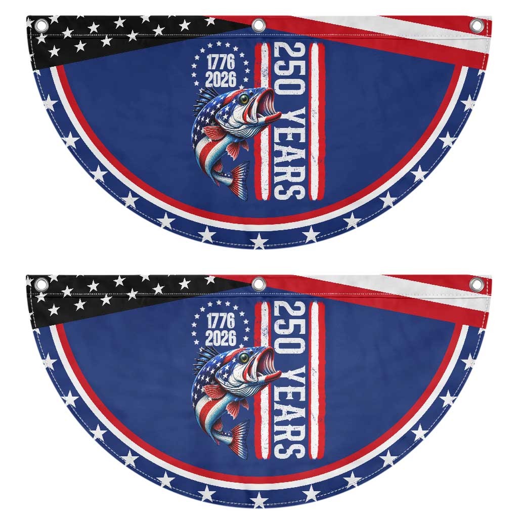Vintage USA 250th Anniversary Bass Fishing Gift Patriotic Fan Flag