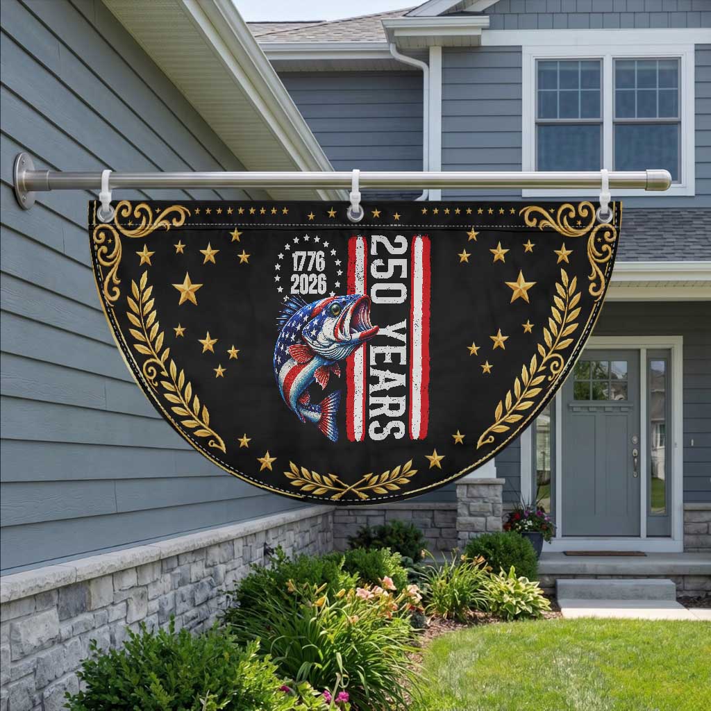 Vintage USA 250th Anniversary Bass Fishing Gift Patriotic Fan Flag