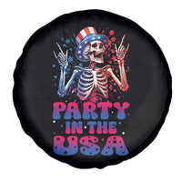 Funny Party In The USA Skeleton Rock Hand Spare Tire Cover 4th Of July Rocker Gift