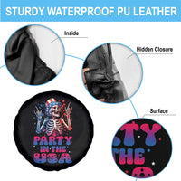 Funny Party In The USA Skeleton Rock Hand Spare Tire Cover 4th Of July Rocker Gift