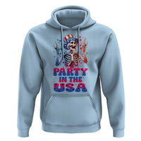 Funny Party In The USA Skeleton Rock Hand Hoodie 4th Of July Rocker Gift