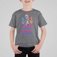 Funny Party In The USA Skeleton Rock Hand T Shirt For Kid 4th Of July Rocker Gift